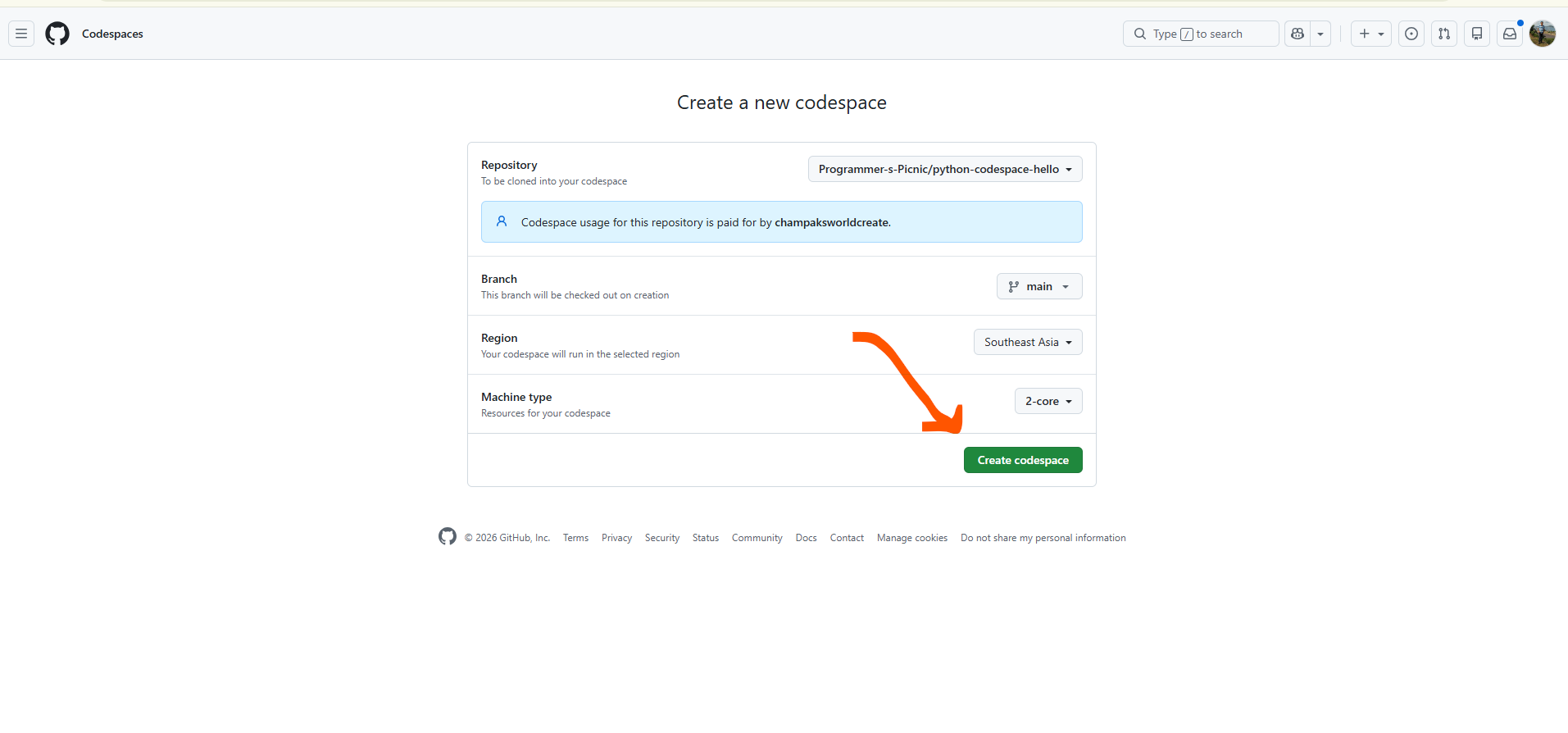Create codespace placeholder